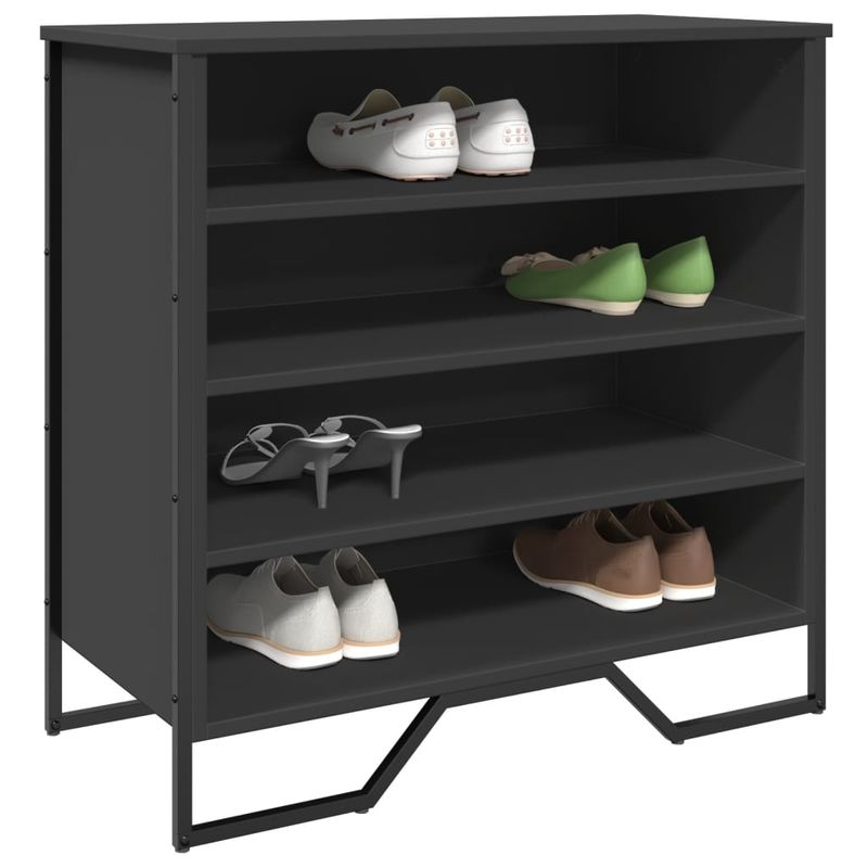 Casa si Gradina - Mobilier - Organizare si depozitare - Organizator incaltaminte - Pantofar, negru, 80x38x78 cm, lemn prelucrat - Infinity.ro