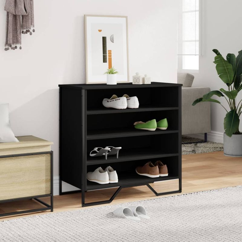 Casa si Gradina - Mobilier - Organizare si depozitare - Organizator incaltaminte - Pantofar, negru, 80x38x78 cm, lemn prelucrat - Infinity.ro