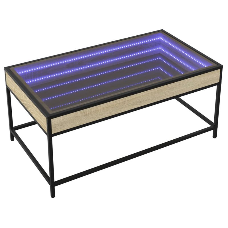 Casa si Gradina - Mobilier - Mese si birouri - Masute de cafea - Masuta de cafea cu LED infinity, stejar sonoma, 90x50x41 cm - Infinity.ro