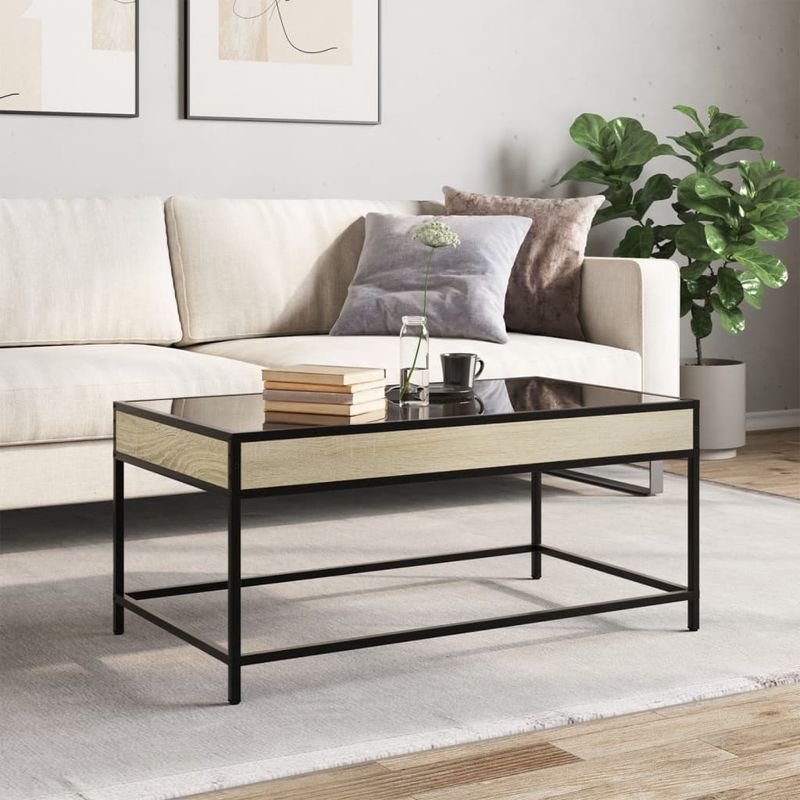 Casa si Gradina - Mobilier - Mese si birouri - Masute de cafea - Masuta de cafea cu LED infinity, stejar sonoma, 90x50x41 cm - Infinity.ro