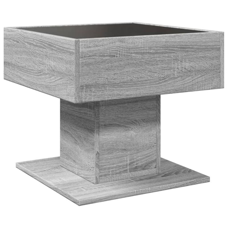Casa si Gradina - Mobilier - Mese si birouri - Masute de cafea - Masuta de cafea cu LED sonoma gri 50x50x45cm lemn prelucrat - Infinity.ro