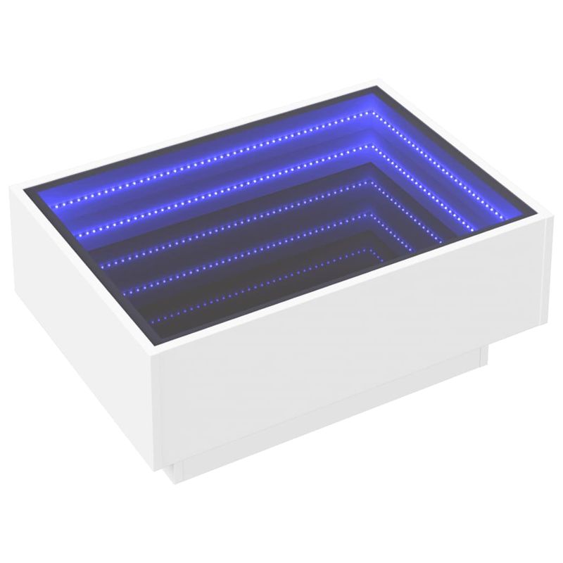 Casa si Gradina - Mobilier - Mese si birouri - Masute de cafea - Masuta de cafea cu LED, alb, 70x50x30 cm, lemn prelucrat - Infinity.ro