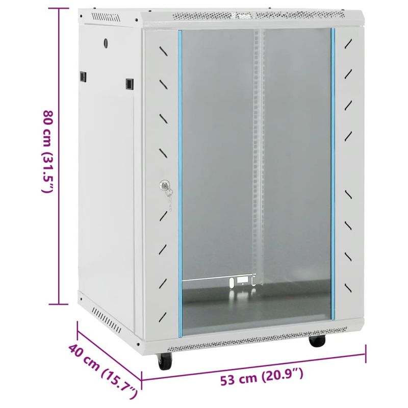 PC, gaming si accesorii - Servere - Cabinete metalice - Dulap de server, 15U, 19" IP20, gri, 53x40x80 cm - Infinity.ro