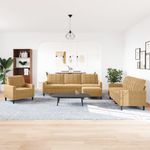 Casa si Gradina - Mobilier - Seturi de mobilier - Seturi living - Set de canapele cu perne, 4 piese, maro, catifea - Infinity.ro
