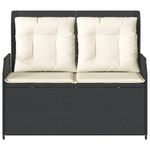 Casa si Gradina - Gradina si terasa - Mobilier exterior - Bancute de gradina - Banca de gradina rabatabila cu perne, negru, poliratan - Infinity.ro
