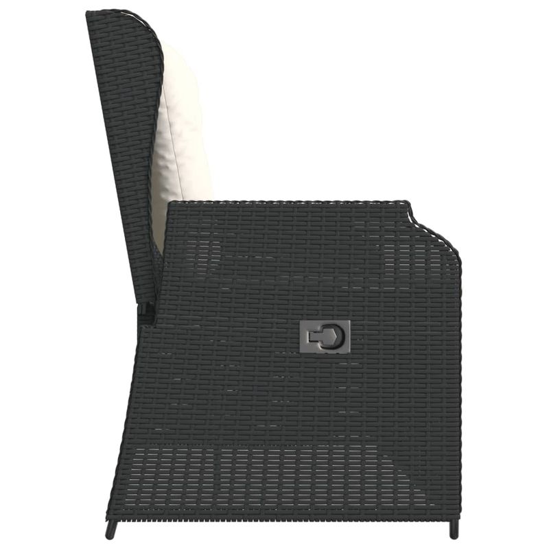 Casa si Gradina - Gradina si terasa - Mobilier exterior - Bancute de gradina - Banca de gradina rabatabila cu perne, negru, poliratan - Infinity.ro
