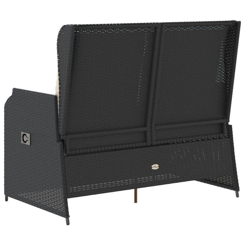 Casa si Gradina - Gradina si terasa - Mobilier exterior - Bancute de gradina - Banca de gradina rabatabila cu perne, negru, poliratan - Infinity.ro