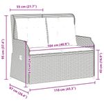 Casa si Gradina - Gradina si terasa - Mobilier exterior - Bancute de gradina - Banca de gradina rabatabila cu perne, negru, poliratan - Infinity.ro