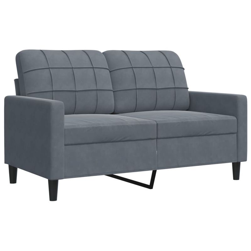 Casa si Gradina - Mobilier - Seturi de mobilier - Seturi living - Set de canapele cu perne/rulouri, 3 piese, gri inchis, catifea - Infinity.ro