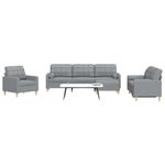 Casa si Gradina - Mobilier - Seturi de mobilier - Seturi living - Set canapele cu taburet si perne, 4 piese, gri deschis, textil - Infinity.ro