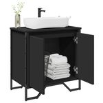 Casa si Gradina - Mobilier - Mobilier baie - Comode baie - Dulap pentru chiuveta baie, negru, 60x35x60 cm, lemn prelucrat - Infinity.ro