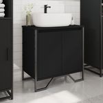 Casa si Gradina - Mobilier - Mobilier baie - Comode baie - Dulap pentru chiuveta baie, negru, 60x35x60 cm, lemn prelucrat - Infinity.ro