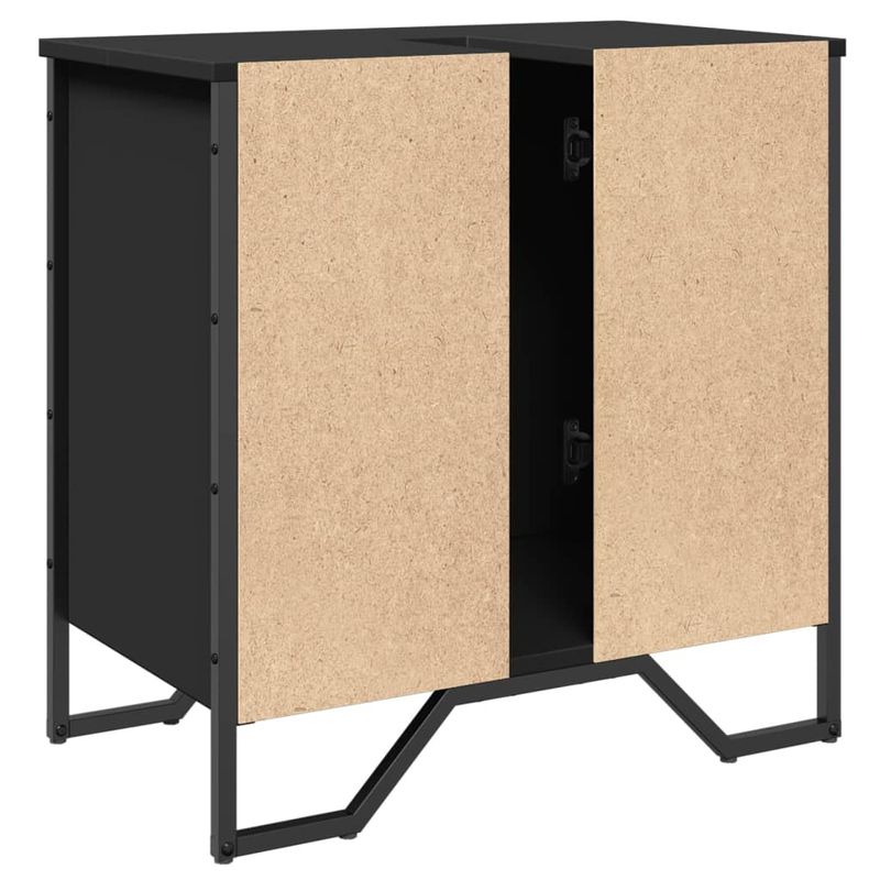 Casa si Gradina - Mobilier - Mobilier baie - Comode baie - Dulap pentru chiuveta baie, negru, 60x35x60 cm, lemn prelucrat - Infinity.ro