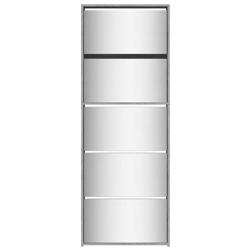 Casa si Gradina - Mobilier - Organizare si depozitare - Organizator incaltaminte - Pantofar cu oglinda, 5 niveluri, gri sonoma, 63x17x169,5 cm - Infinity.ro