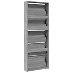 Casa si Gradina - Mobilier - Organizare si depozitare - Organizator incaltaminte - Pantofar cu oglinda, 5 niveluri, gri sonoma, 63x17x169,5 cm - Infinity.ro