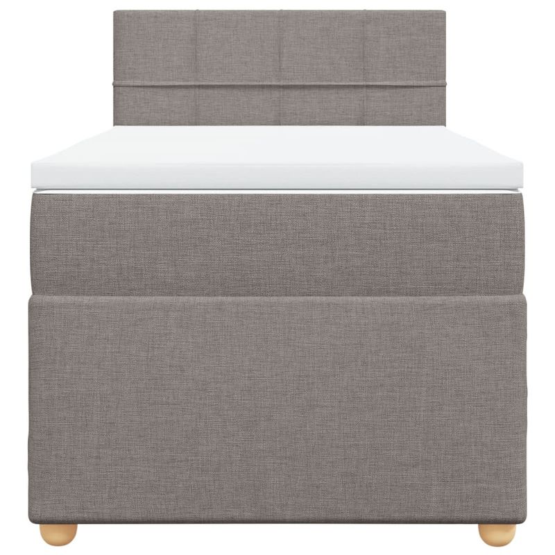 Casa si Gradina - Mobilier - Paturi si accesorii - Paturi - Pat box spring cu saltea, gri taupe, 100x200 cm, textil - Infinity.ro