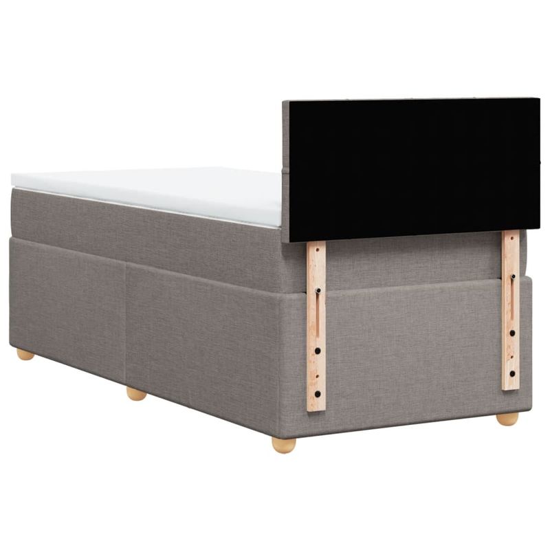 Casa si Gradina - Mobilier - Paturi si accesorii - Paturi - Pat box spring cu saltea, gri taupe, 100x200 cm, textil - Infinity.ro