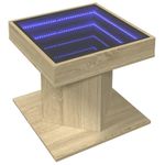 Casa si Gradina - Mobilier - Mese si birouri - Masute de cafea - Masuta de cafea cu LED stejar sonoma 50x50x45 cm lemn prelucrat - Infinity.ro