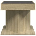 Casa si Gradina - Mobilier - Mese si birouri - Masute de cafea - Masuta de cafea cu LED stejar sonoma 50x50x45 cm lemn prelucrat - Infinity.ro