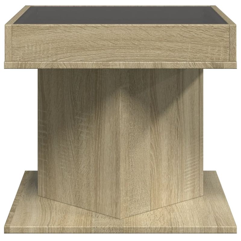 Casa si Gradina - Mobilier - Mese si birouri - Masute de cafea - Masuta de cafea cu LED stejar sonoma 50x50x45 cm lemn prelucrat - Infinity.ro