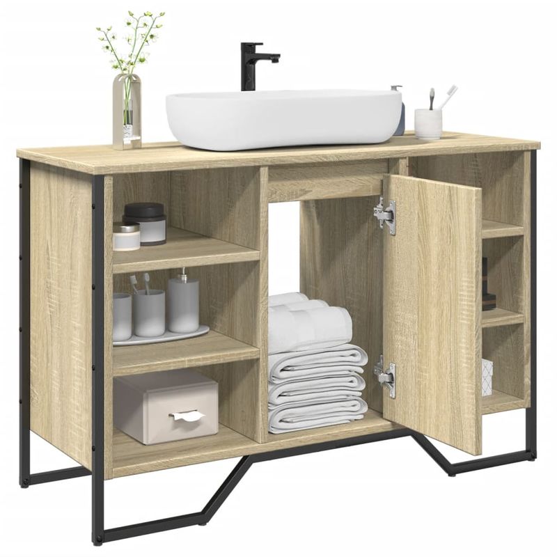 Casa si Gradina - Mobilier - Mobilier baie - Comode baie - Dulap chiuveta baie, stejar sonoma, 91x35x60 cm, lemn prelucrat - Infinity.ro