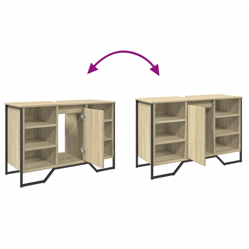 Casa si Gradina - Mobilier - Mobilier baie - Comode baie - Dulap chiuveta baie, stejar sonoma, 91x35x60 cm, lemn prelucrat - Infinity.ro