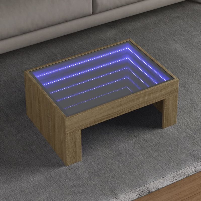 Casa si Gradina - Mobilier - Mese si birouri - Masute de cafea - Masuta de cafea cu LED infinity, stejar sonoma, 70x50x30 cm - Infinity.ro