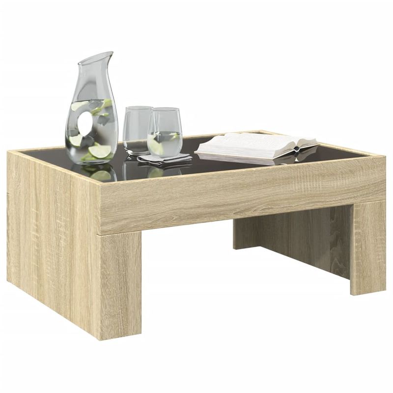 Casa si Gradina - Mobilier - Mese si birouri - Masute de cafea - Masuta de cafea cu LED infinity, stejar sonoma, 70x50x30 cm - Infinity.ro