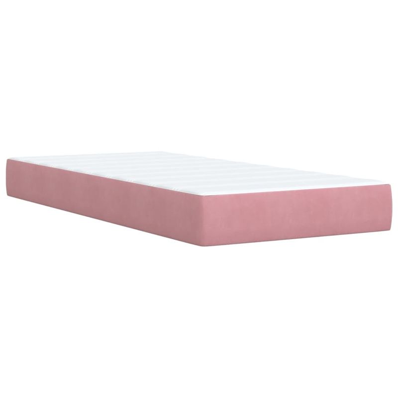 Casa si Gradina - Mobilier - Paturi si accesorii - Paturi - Pat box spring cu saltea, roz, 90x200 cm, catifea - Infinity.ro