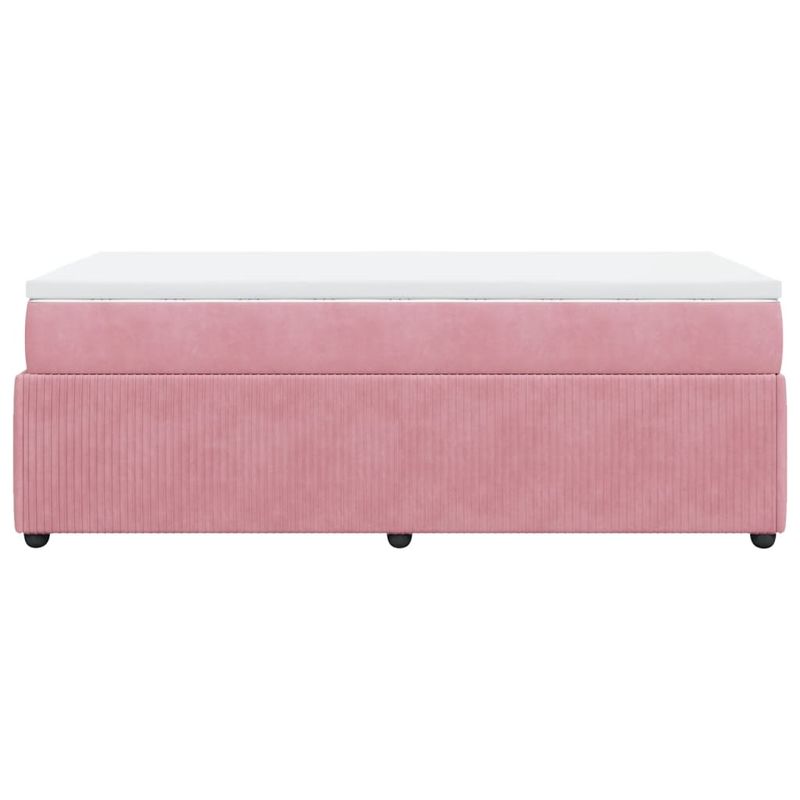 Casa si Gradina - Mobilier - Paturi si accesorii - Paturi - Pat box spring cu saltea, roz, 90x200 cm, catifea - Infinity.ro