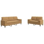Casa si Gradina - Mobilier - Seturi de mobilier - Seturi living - Set de canapele cu perne/rulouri, 2 piese, maro, catifea - Infinity.ro
