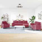 Casa si Gradina - Mobilier - Seturi de mobilier - Seturi living - Set canapele cu perne, 4 piese, rosu vin, catifea - Infinity.ro