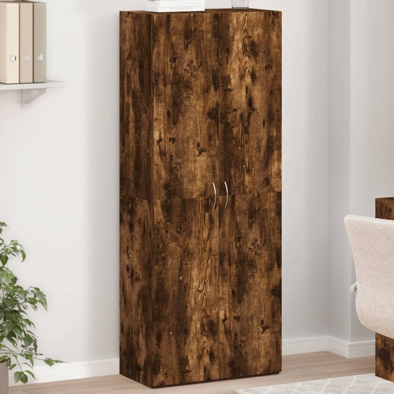 Casa si Gradina - Constructii - Depozitare, transport si protectie - Rafturi, fisete si vestiare - Fiset, stejar fumuriu, 60x32x153 cm, lemn prelucrat - Infinity.ro