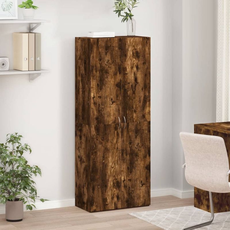 Casa si Gradina - Constructii - Depozitare, transport si protectie - Rafturi, fisete si vestiare - Fiset, stejar fumuriu, 60x32x153 cm, lemn prelucrat - Infinity.ro