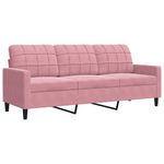 Casa si Gradina - Mobilier - Seturi de mobilier - Seturi living - Set canapele cu perne/rulouri, 3 piese, roz, catifea - Infinity.ro