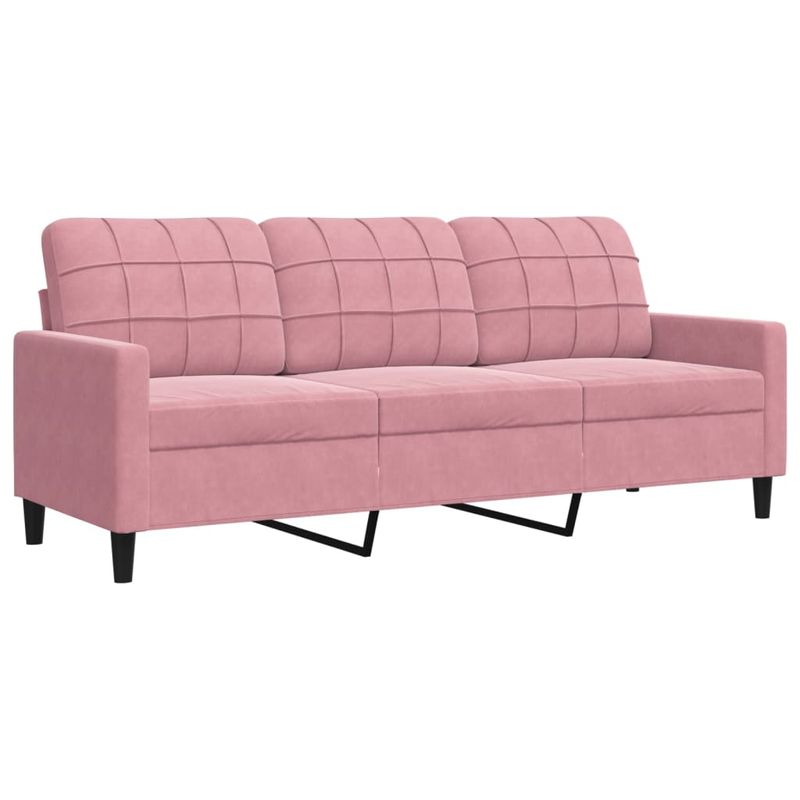 Casa si Gradina - Mobilier - Seturi de mobilier - Seturi living - Set canapele cu perne/rulouri, 3 piese, roz, catifea - Infinity.ro
