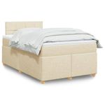 Casa si Gradina - Mobilier - Paturi si accesorii - Paturi - Pat box spring cu saltea, crem, 120x200 cm, textil - Infinity.ro