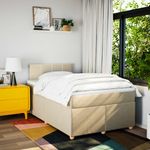 Casa si Gradina - Mobilier - Paturi si accesorii - Paturi - Pat box spring cu saltea, crem, 120x200 cm, textil - Infinity.ro
