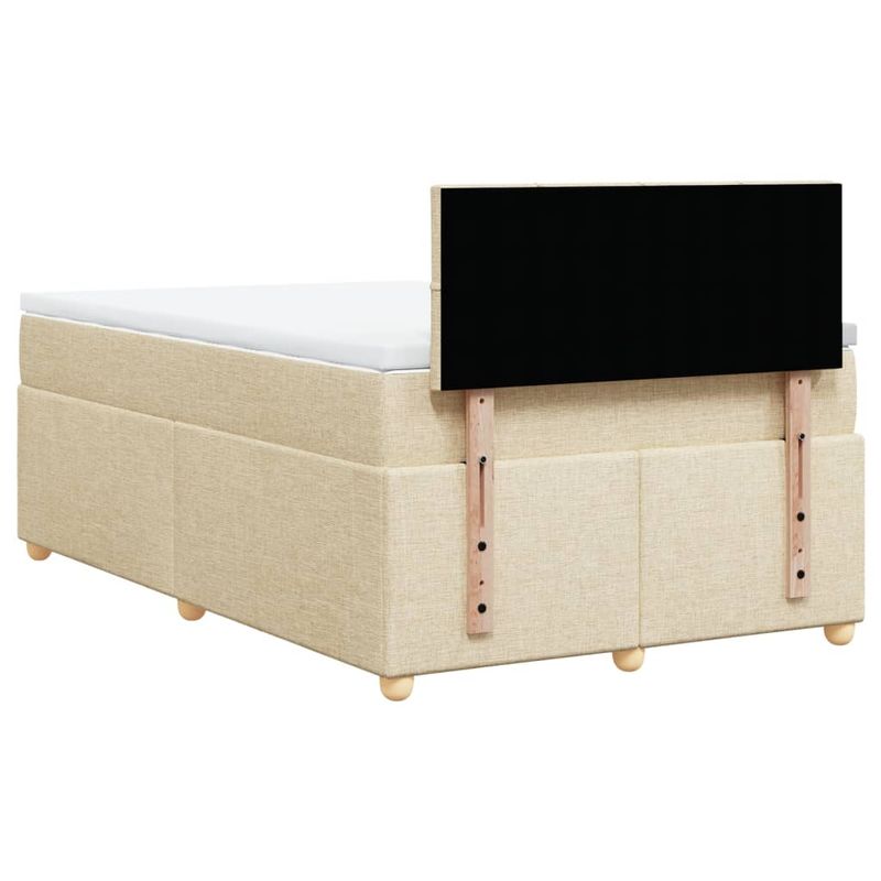 Casa si Gradina - Mobilier - Paturi si accesorii - Paturi - Pat box spring cu saltea, crem, 120x200 cm, textil - Infinity.ro
