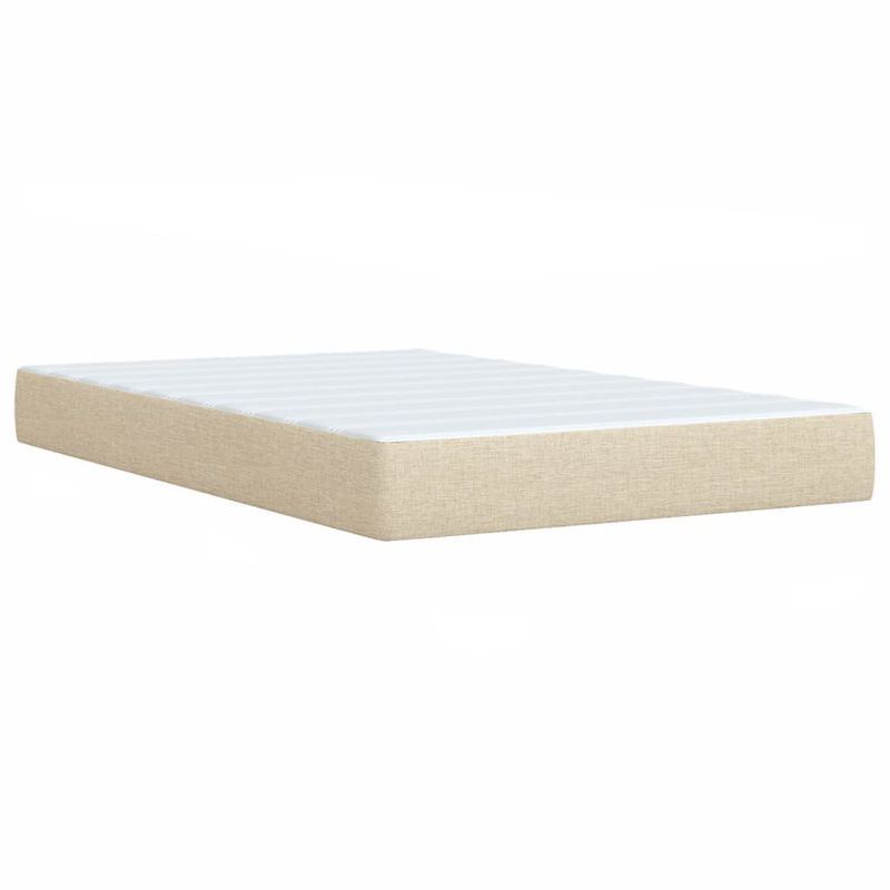 Casa si Gradina - Mobilier - Paturi si accesorii - Paturi - Pat box spring cu saltea, crem, 120x200 cm, textil - Infinity.ro