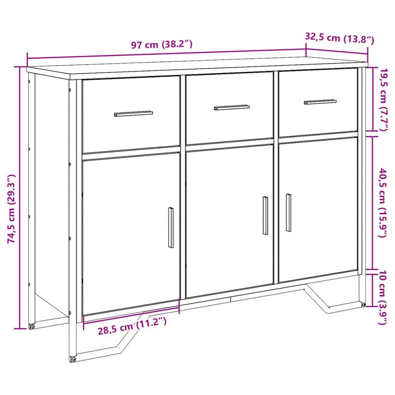 Casa si Gradina - Mobilier - Comode si corpuri - Comode - Dulap, stejar fumuriu, 97x32,5x74,5 cm, lemn prelucrat - Infinity.ro