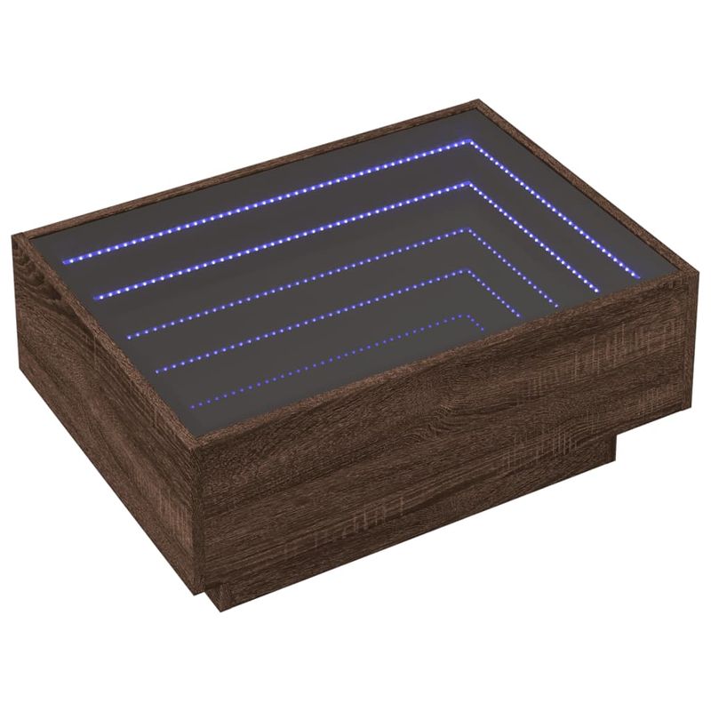 Casa si Gradina - Mobilier - Mese si birouri - Masute de cafea - Masuta de cafea cu LED stejar maro 70x50x30 cm lemn prelucrat - Infinity.ro