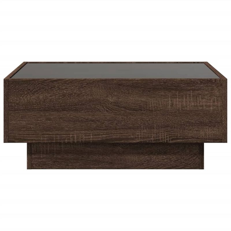 Casa si Gradina - Mobilier - Mese si birouri - Masute de cafea - Masuta de cafea cu LED stejar maro 70x50x30 cm lemn prelucrat - Infinity.ro