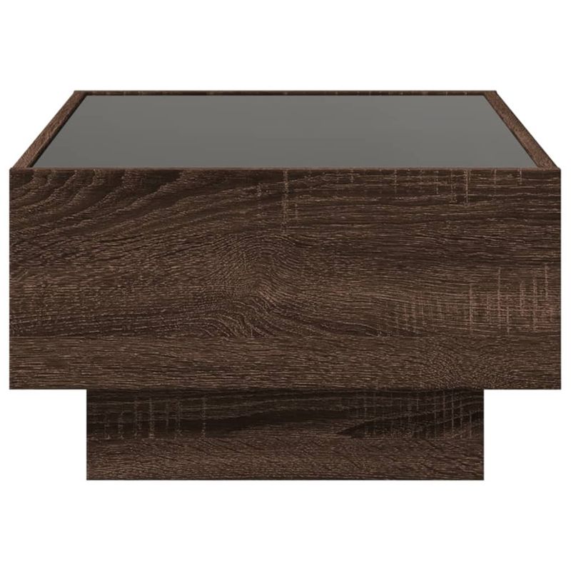 Casa si Gradina - Mobilier - Mese si birouri - Masute de cafea - Masuta de cafea cu LED stejar maro 70x50x30 cm lemn prelucrat - Infinity.ro