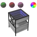 Casa si Gradina - Mobilier - Comode si corpuri - Noptiere - Noptiera cu LED infinity, gri sonoma, 40x40x51 cm - Infinity.ro