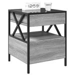 Casa si Gradina - Mobilier - Comode si corpuri - Noptiere - Noptiera cu LED infinity, gri sonoma, 40x40x51 cm - Infinity.ro