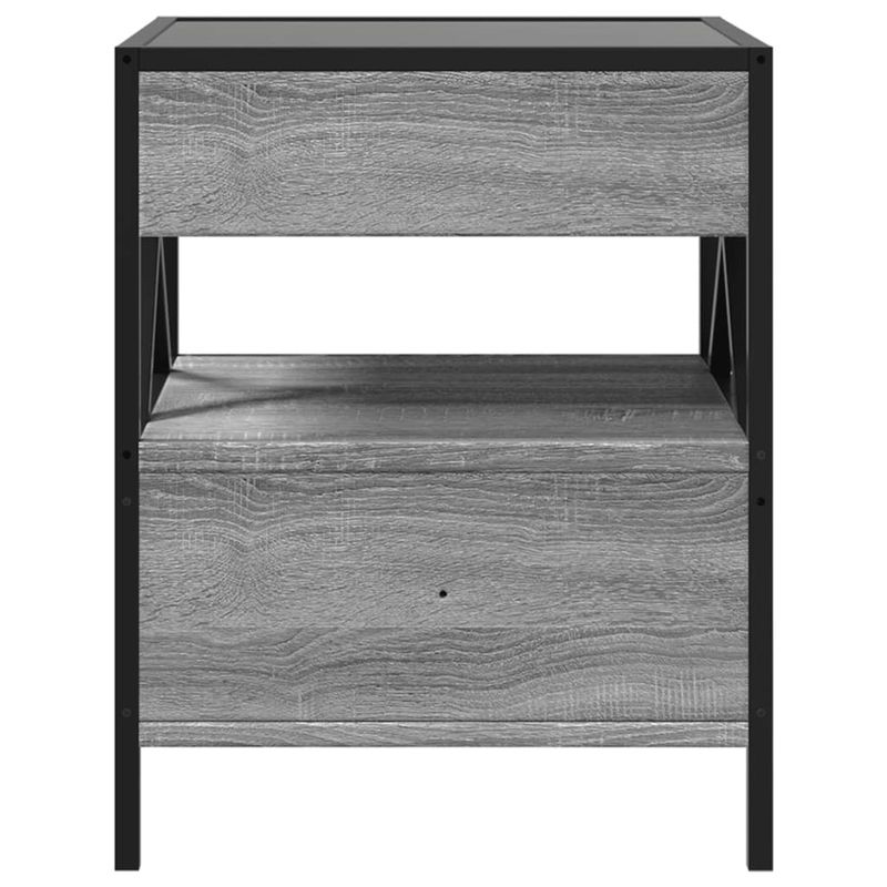 Casa si Gradina - Mobilier - Comode si corpuri - Noptiere - Noptiera cu LED infinity, gri sonoma, 40x40x51 cm - Infinity.ro