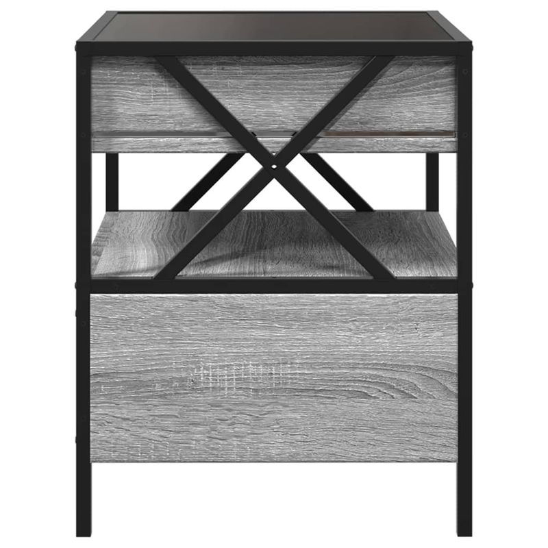 Casa si Gradina - Mobilier - Comode si corpuri - Noptiere - Noptiera cu LED infinity, gri sonoma, 40x40x51 cm - Infinity.ro