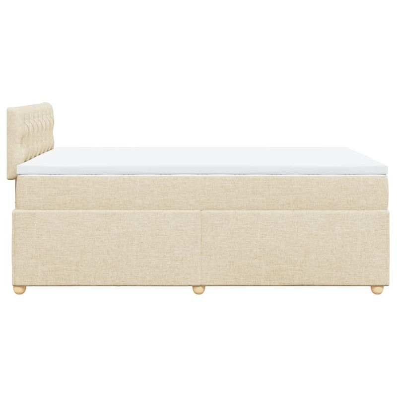Casa si Gradina - Mobilier - Paturi si accesorii - Paturi - Pat box spring cu saltea, crem, 120x200 cm, textil - Infinity.ro