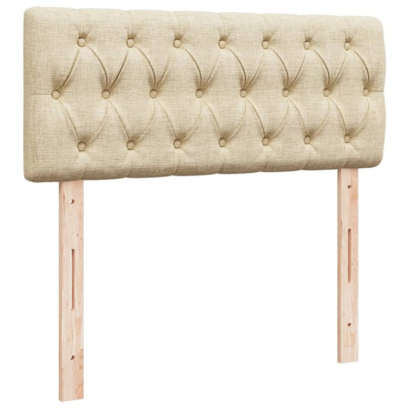 Casa si Gradina - Mobilier - Paturi si accesorii - Paturi - Pat box spring cu saltea, crem, 120x200 cm, textil - Infinity.ro